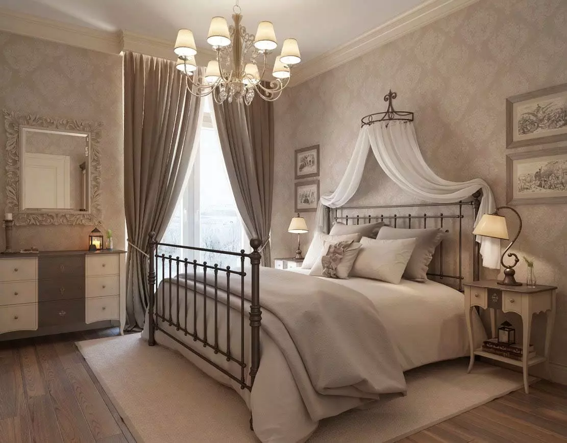 Phòng ngủ tông màu beige phong cách vintage trang nhã