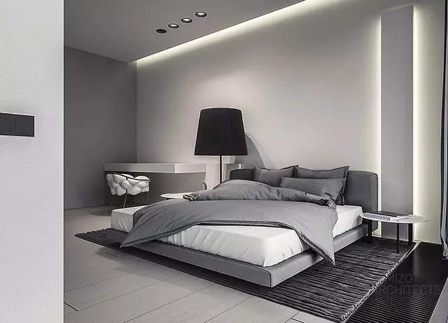 Phòng ngủ màu xám đơn giản, hiện đại