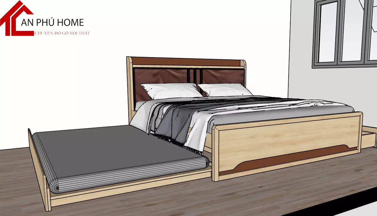 mẫu giường ngủ ngăn kéo 2 tầng tiện lợi