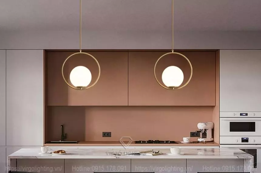 Đèn treo nhà bếp phong cách đơn giản
