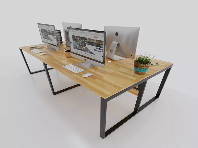 cụm bàn gỗ ép văn phòng