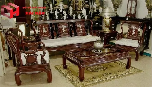 Mẫu bàn ghế gỗ phòng khách kiểu Trung Quốc đẹp