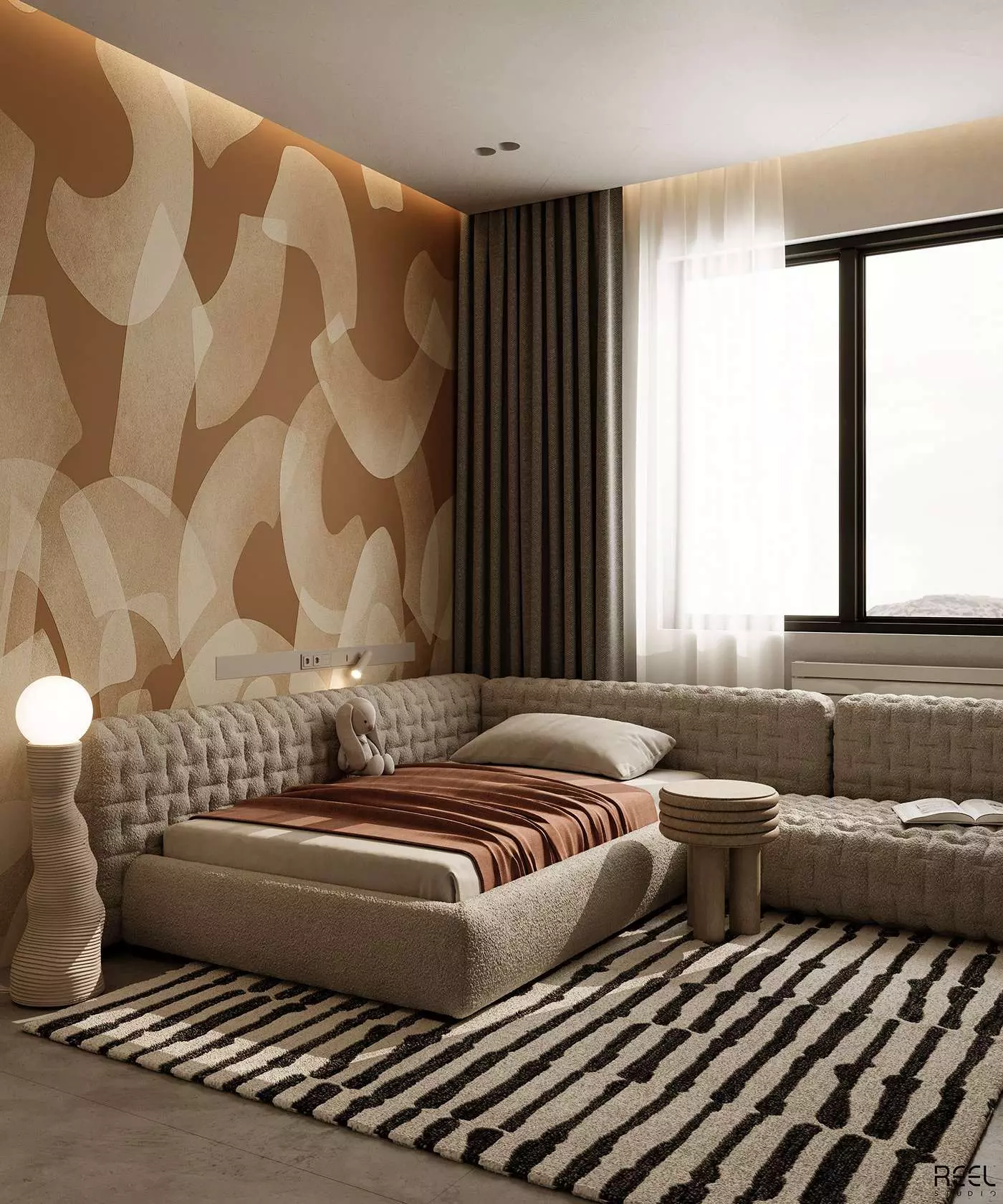 Thiết kế phòng ngủ phong cách Hàn Quốc với tông màu nâu ấm áp